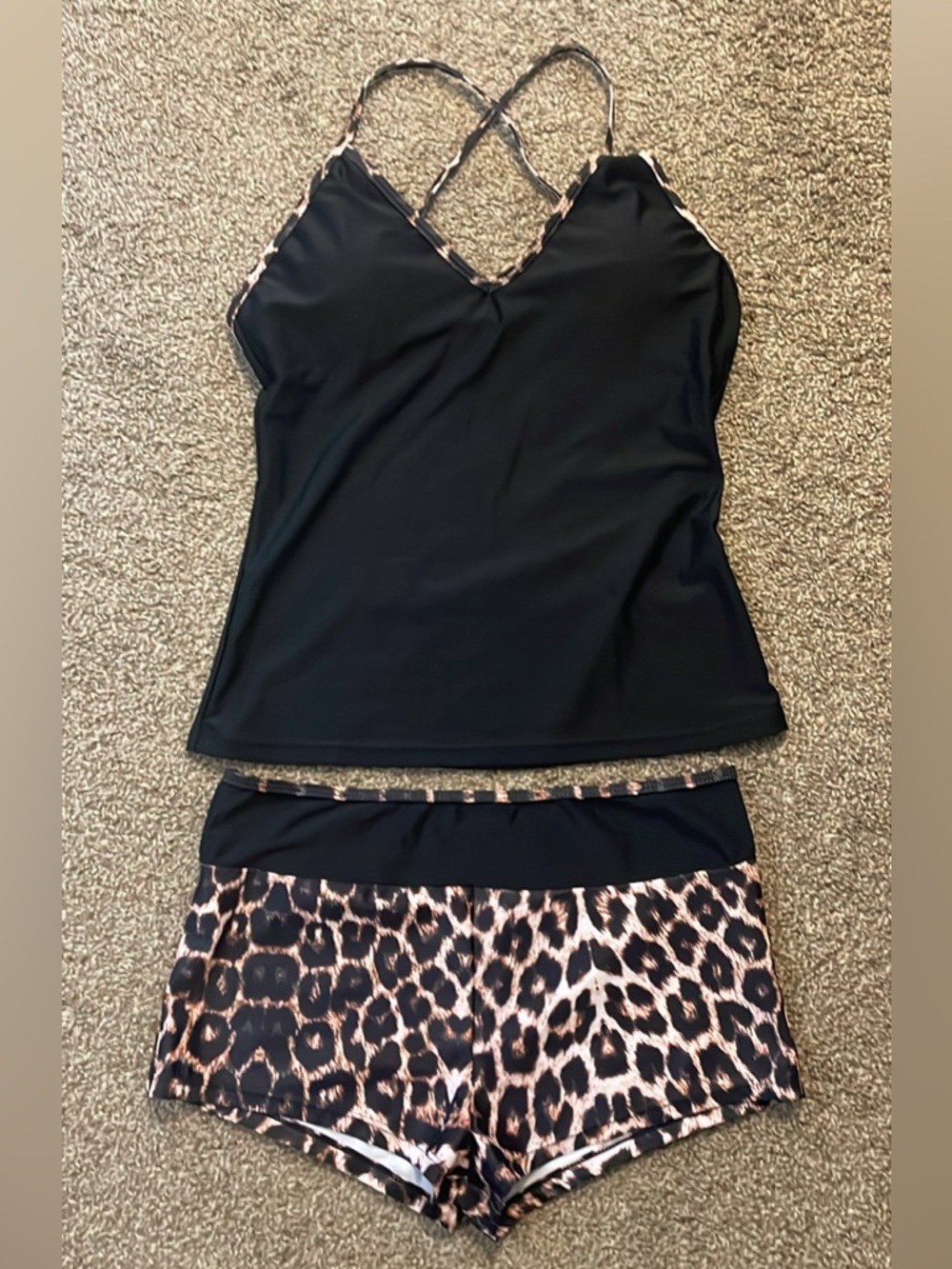 SHEIN Leopard Print Tankini